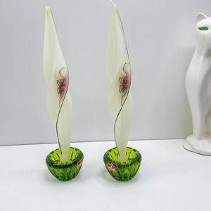 VTG Lenox beeswax candle, taper candle, white candle